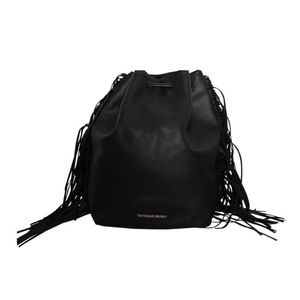 VS Limited Fringe Black Faux Leather Backpack